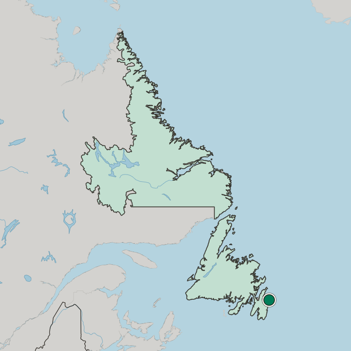 Map showing Downtown St. John's — In Newfoundland and Labrador