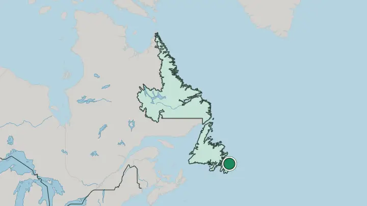 Map of St. John's in Canada