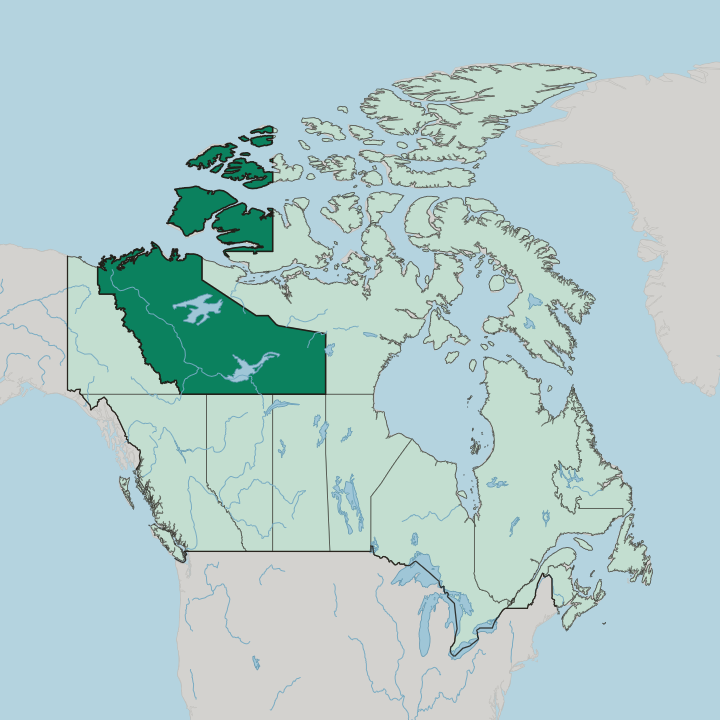 Map showing Northwest Territories — In Canada