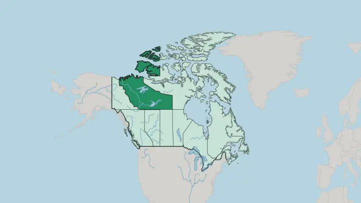 Map of Northwest Territories in Canada