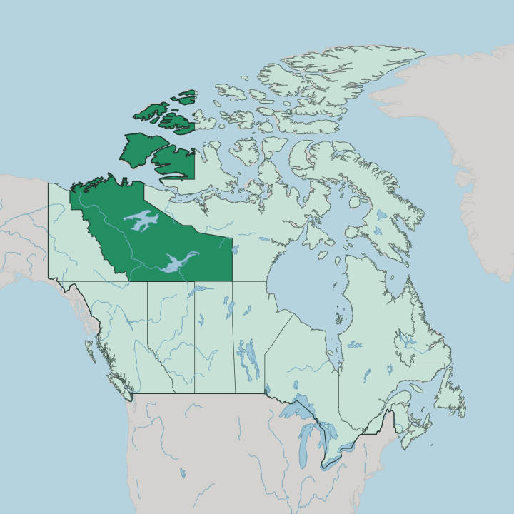 Map showing Northwest Territories — In Canada