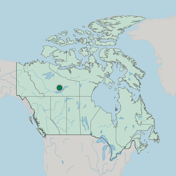 Map showing Yellowknife — In Canada