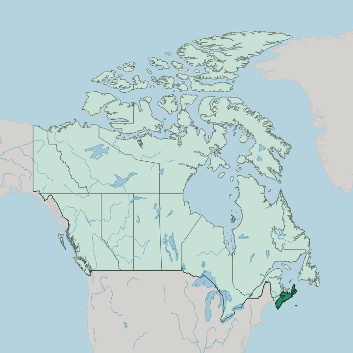 Map showing Nova Scotia — In Canada