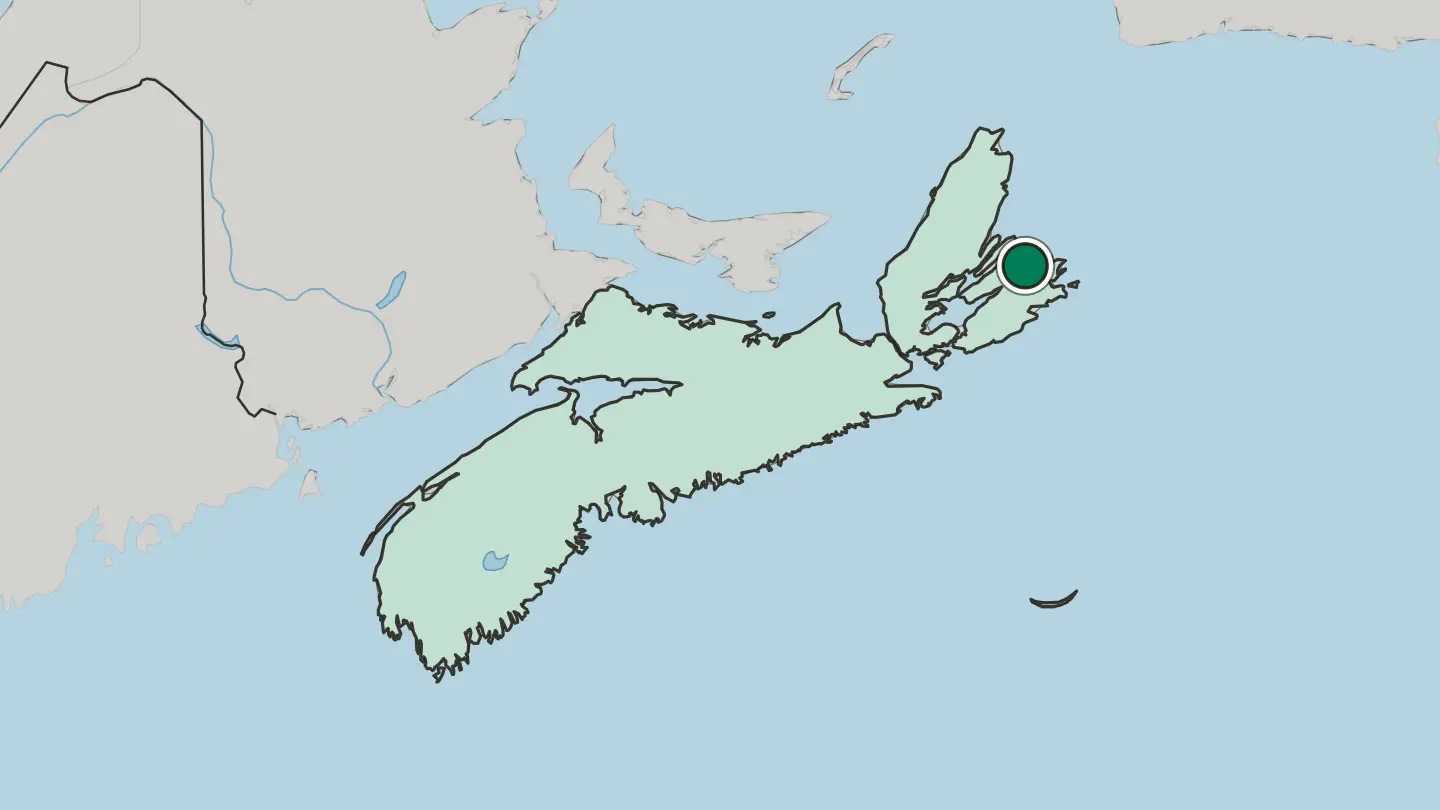 Map of Sydney in Canada