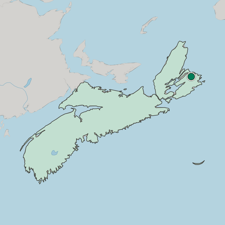 Map showing Sydney — In Nova Scotia