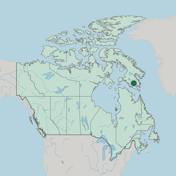 Map showing Iqaluit — In Canada
