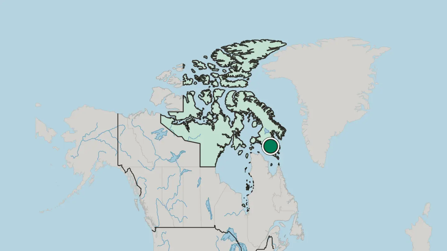 Map of Iqaluit in Canada