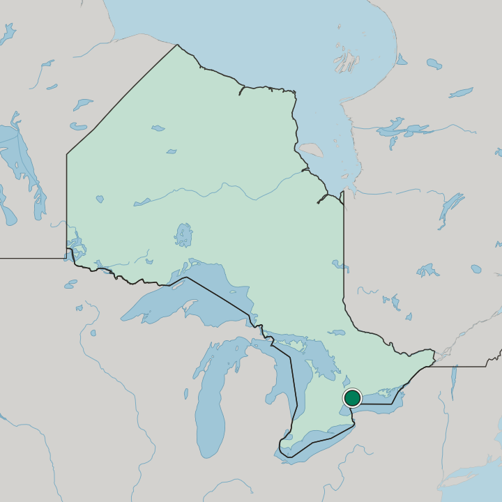Map showing Ajax — In Ontario