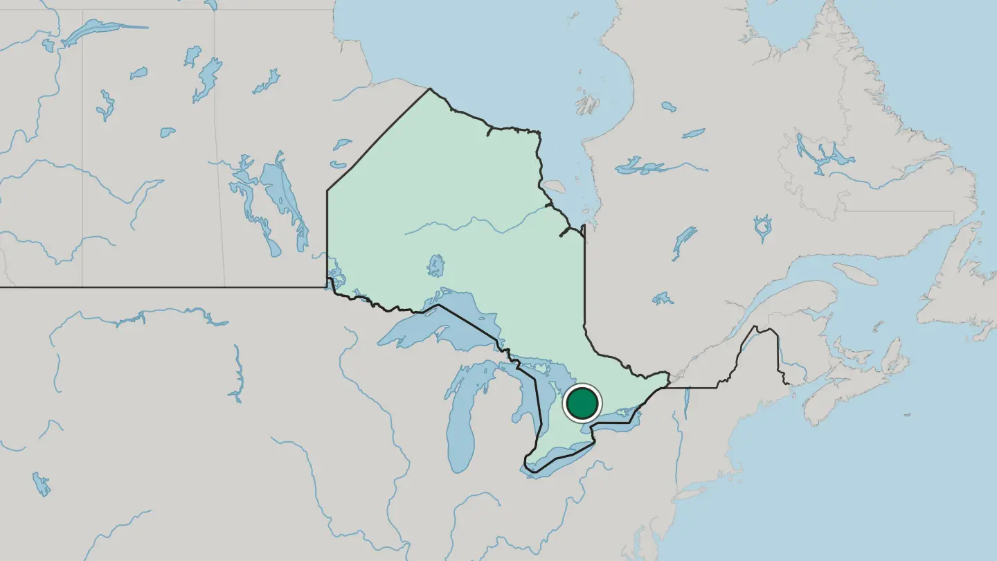 Map of Barrie in Canada