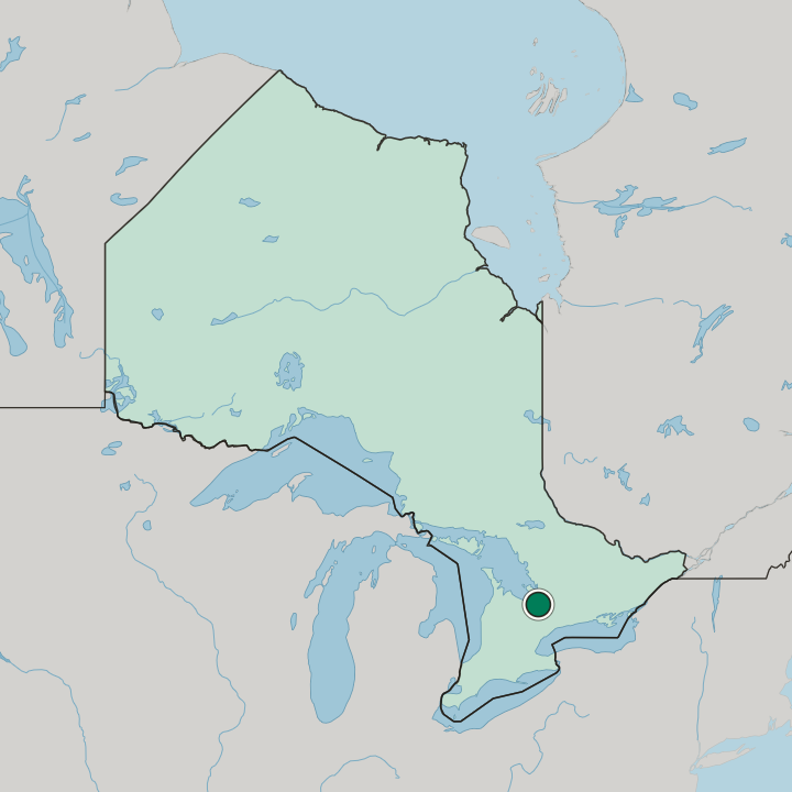 Map showing Barrie — In Ontario