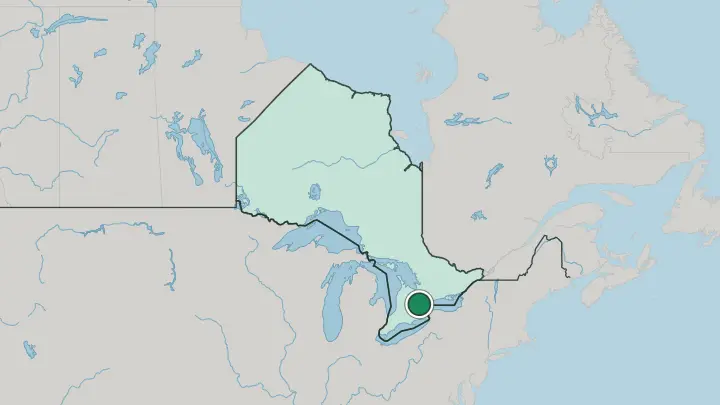 Map of Brampton in Canada