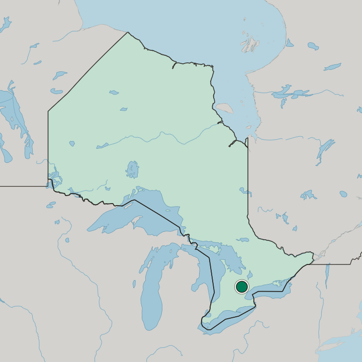 Map showing Caledon — In Ontario