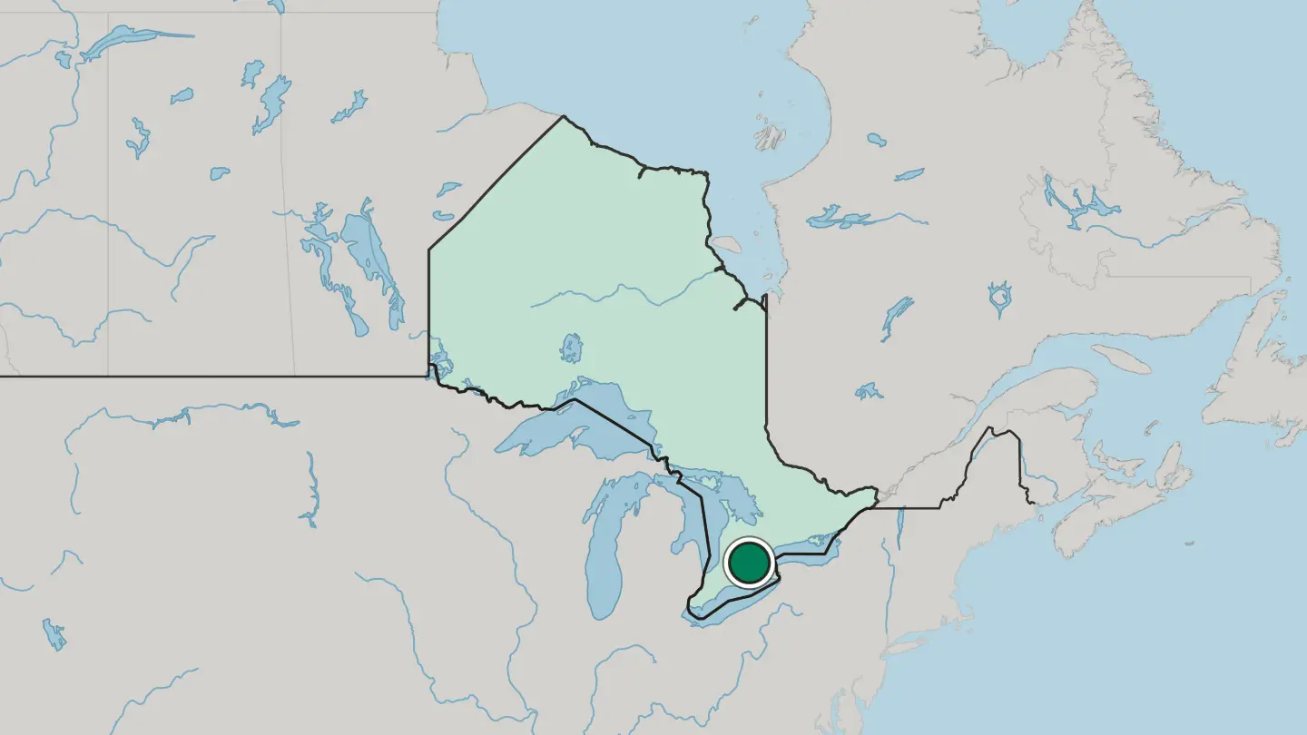 Map of Cambridge in Canada