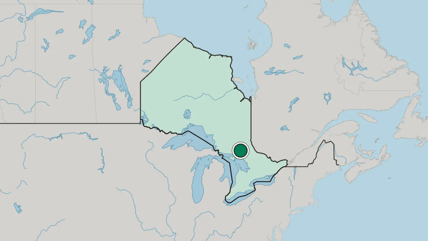 Map of Greater Sudbury in Canada
