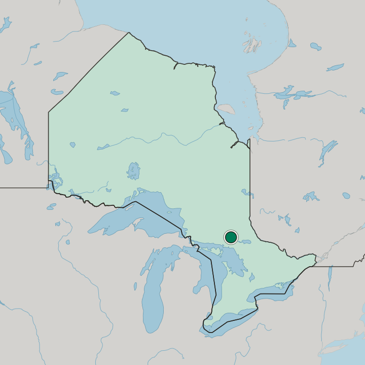 Map showing Greater Sudbury — In Ontario