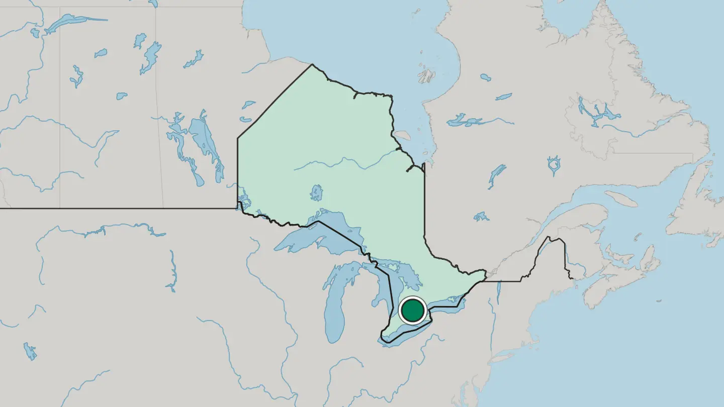 Map of Kitchener in Canada