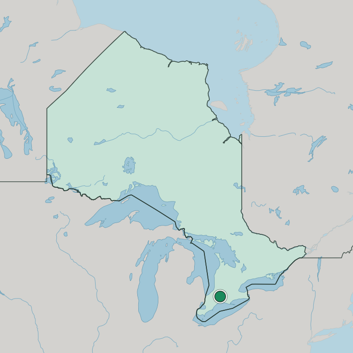 Map showing London — In Ontario