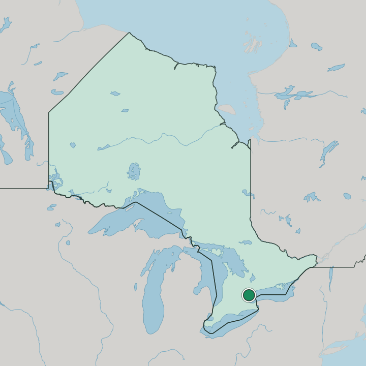 Map showing Mississauga — In Ontario