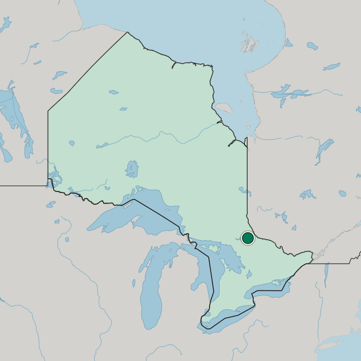 Map showing North Bay — In Ontario