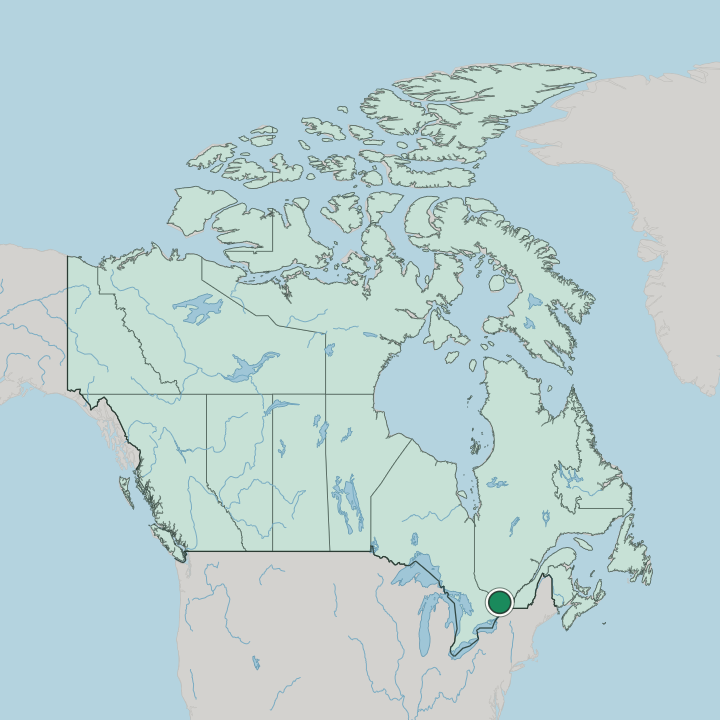 Map showing Ottawa — In Canada