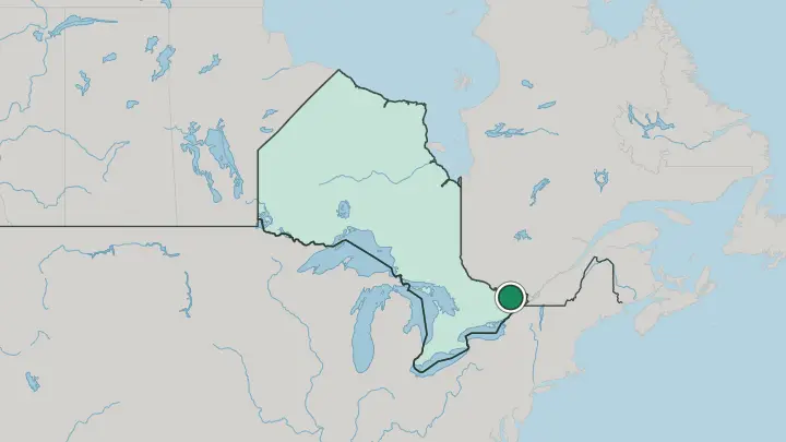 Map of Ottawa in Canada