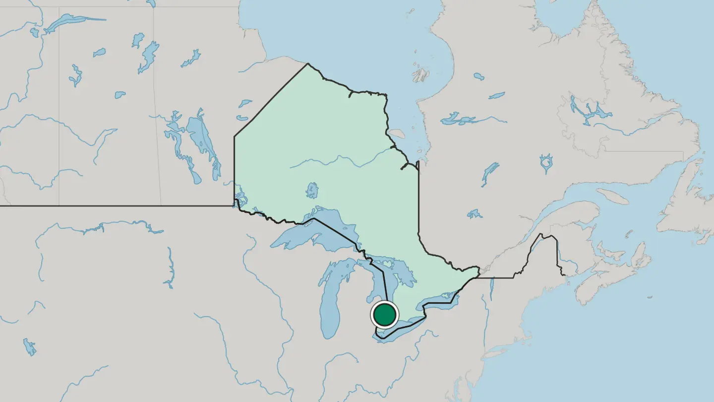 Map of Sarnia in Canada
