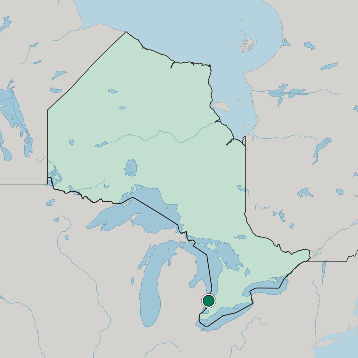 Map showing Sarnia — In Ontario