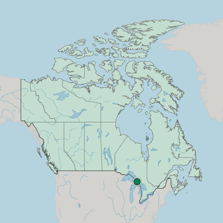 Map showing Sault Ste. Marie — In Canada