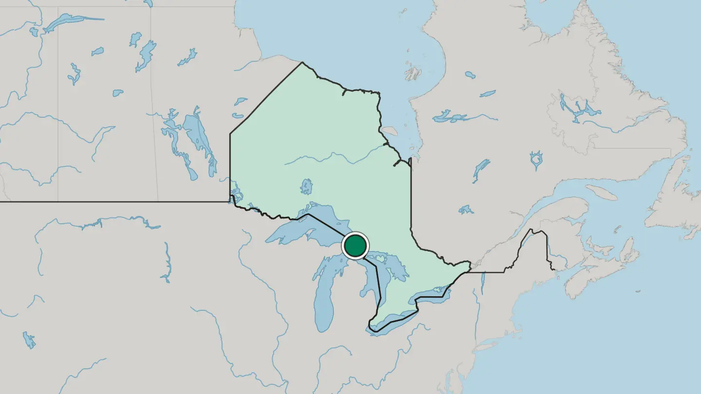 Map of Sault Ste. Marie in Canada