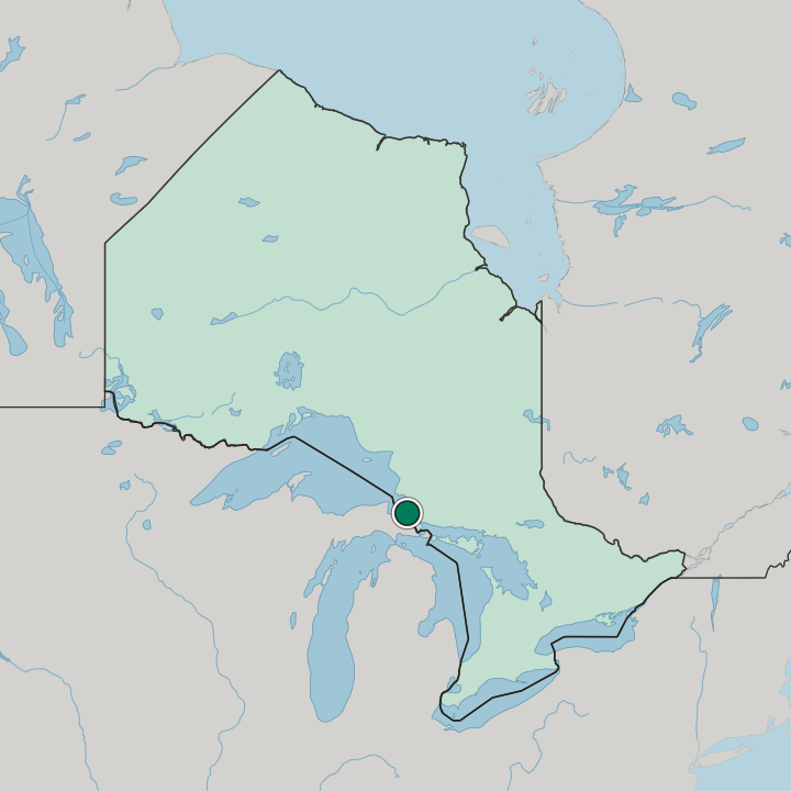 Map showing Sault Ste. Marie — In Ontario