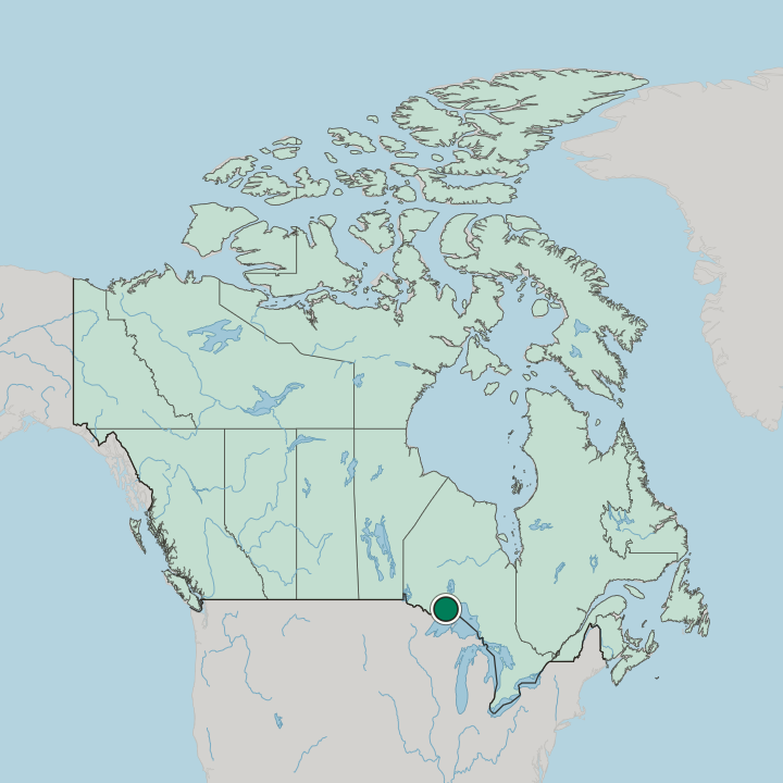Map showing Thunder Bay — In Canada