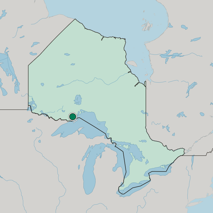 Map showing Thunder Bay — In Ontario