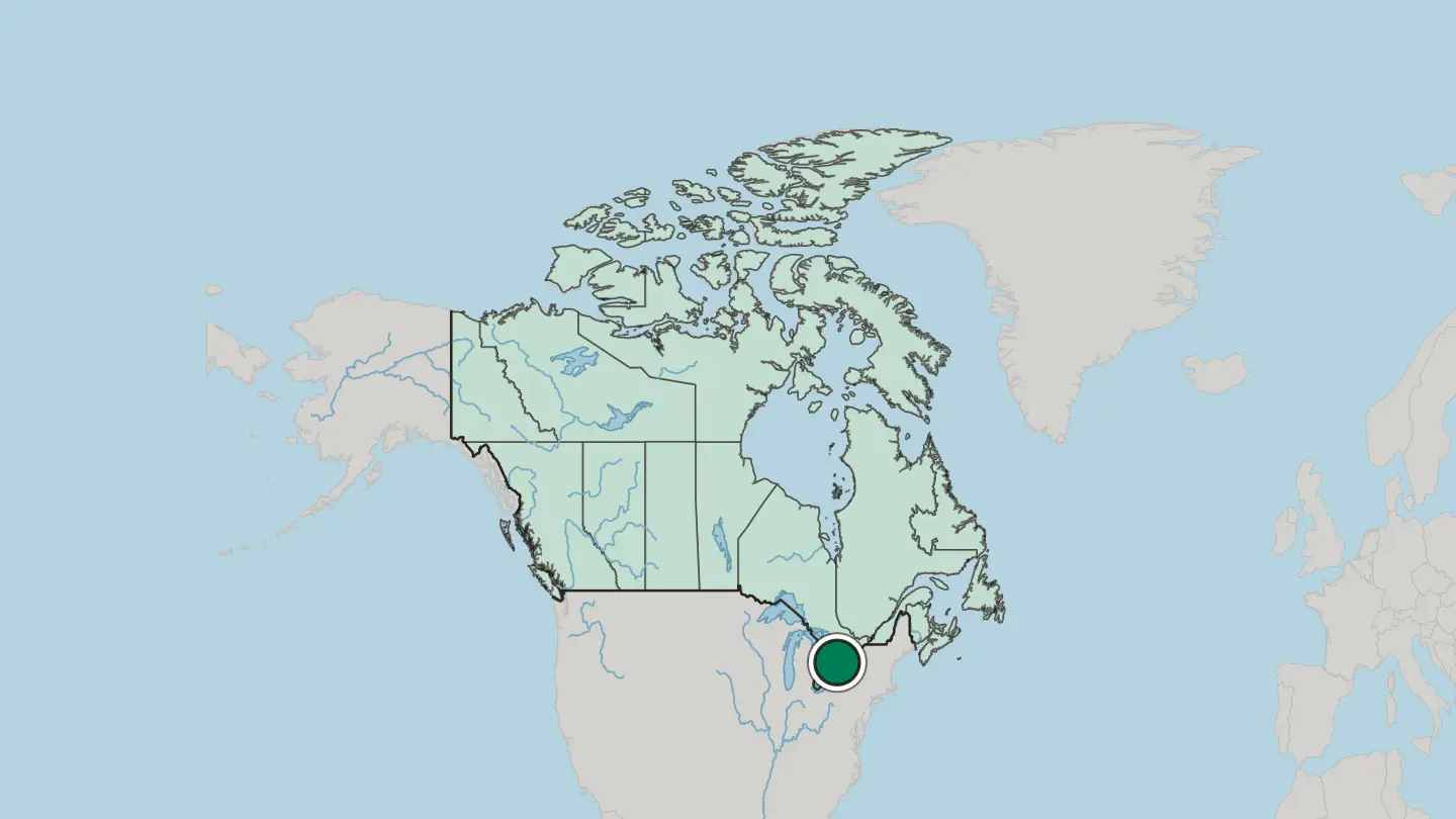 Map of Toronto in Canada