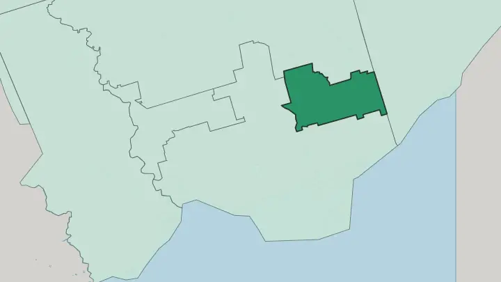 Map of East York in Toronto