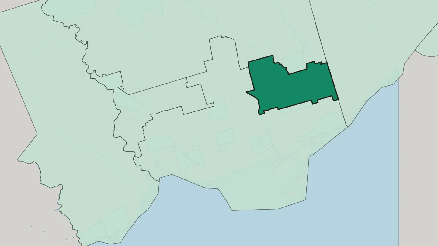 Map of East York in Toronto