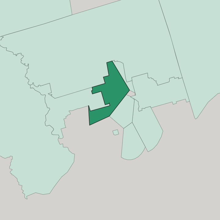 Map showing Forest Hill — In Toronto