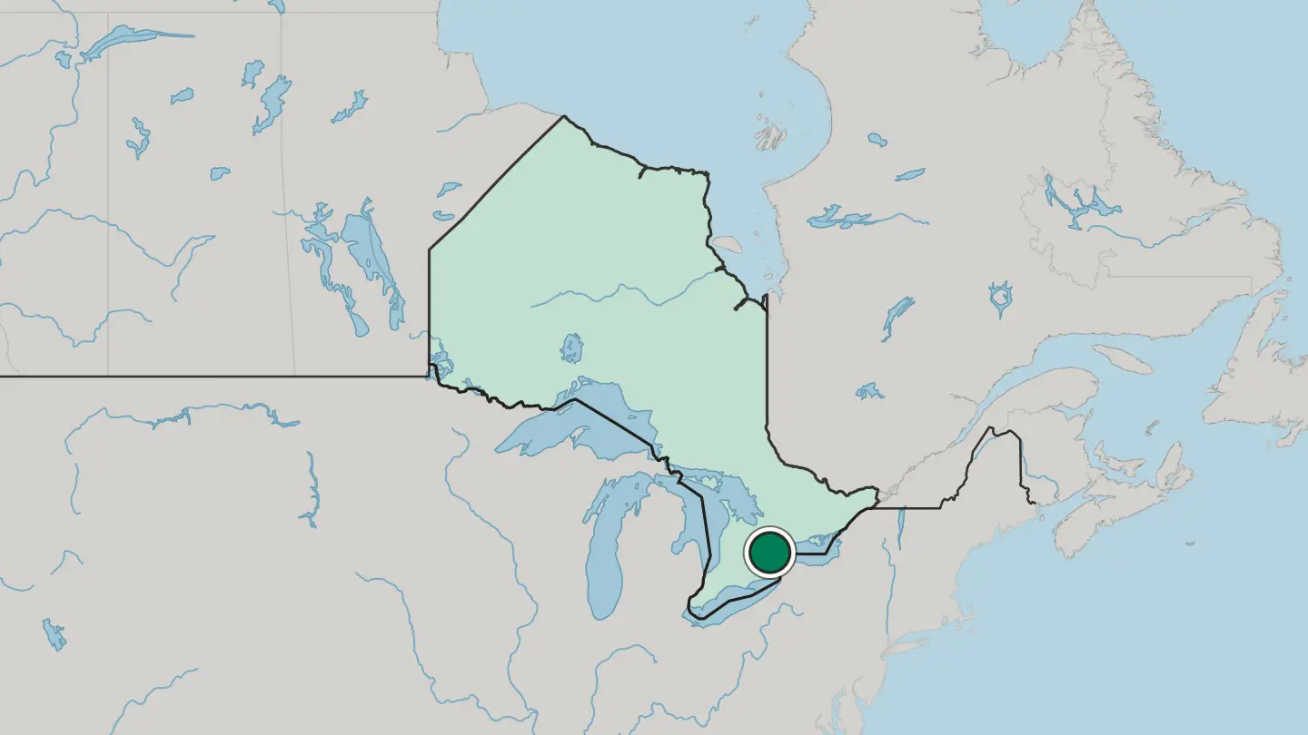 Map of Toronto in Canada