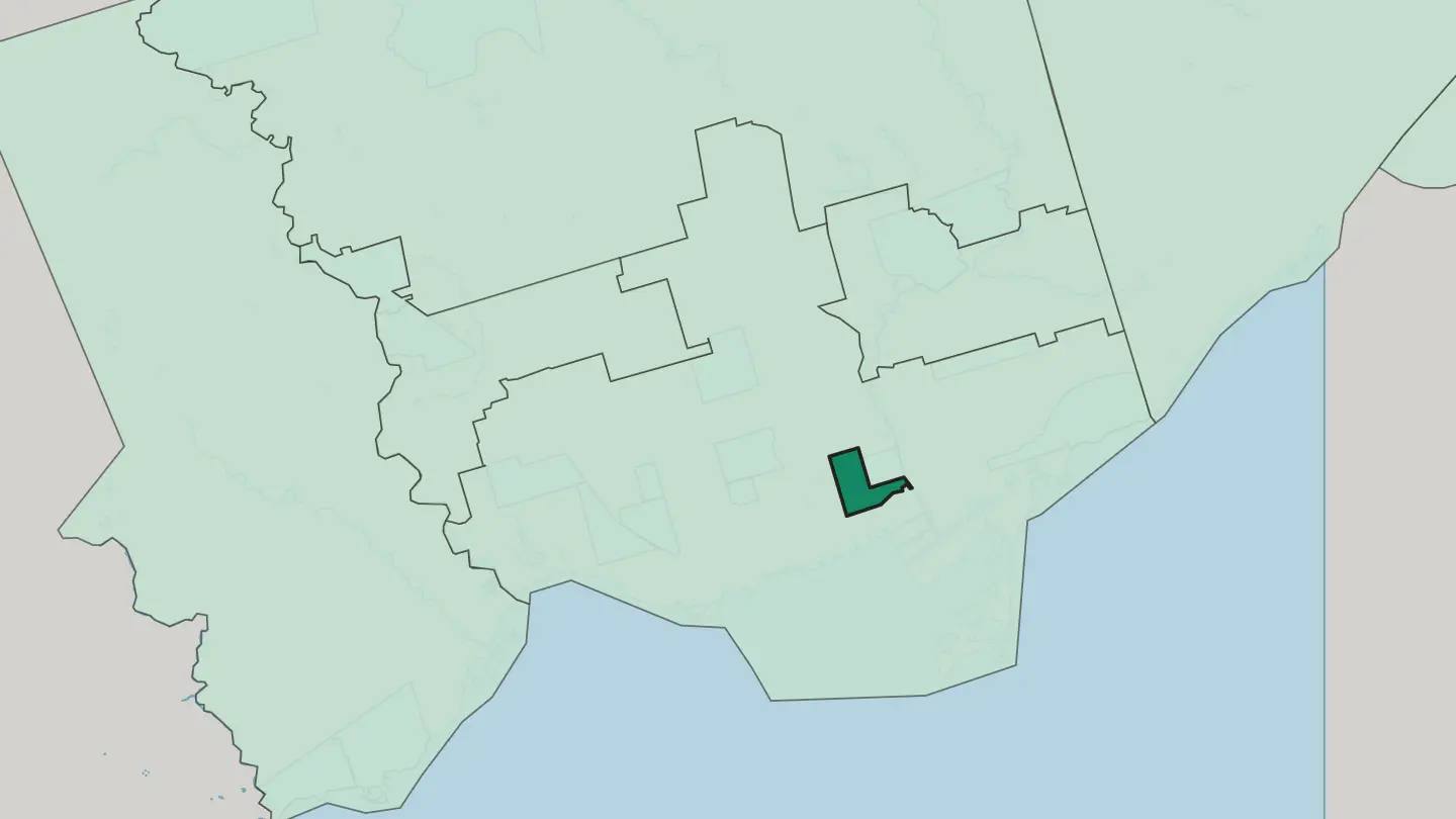 Map of Moss Park in Toronto