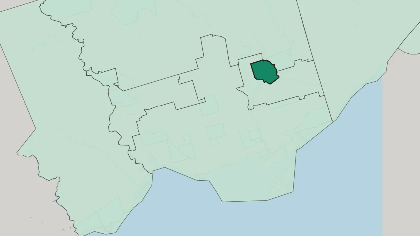 Map of Thorncliffe Park in Toronto