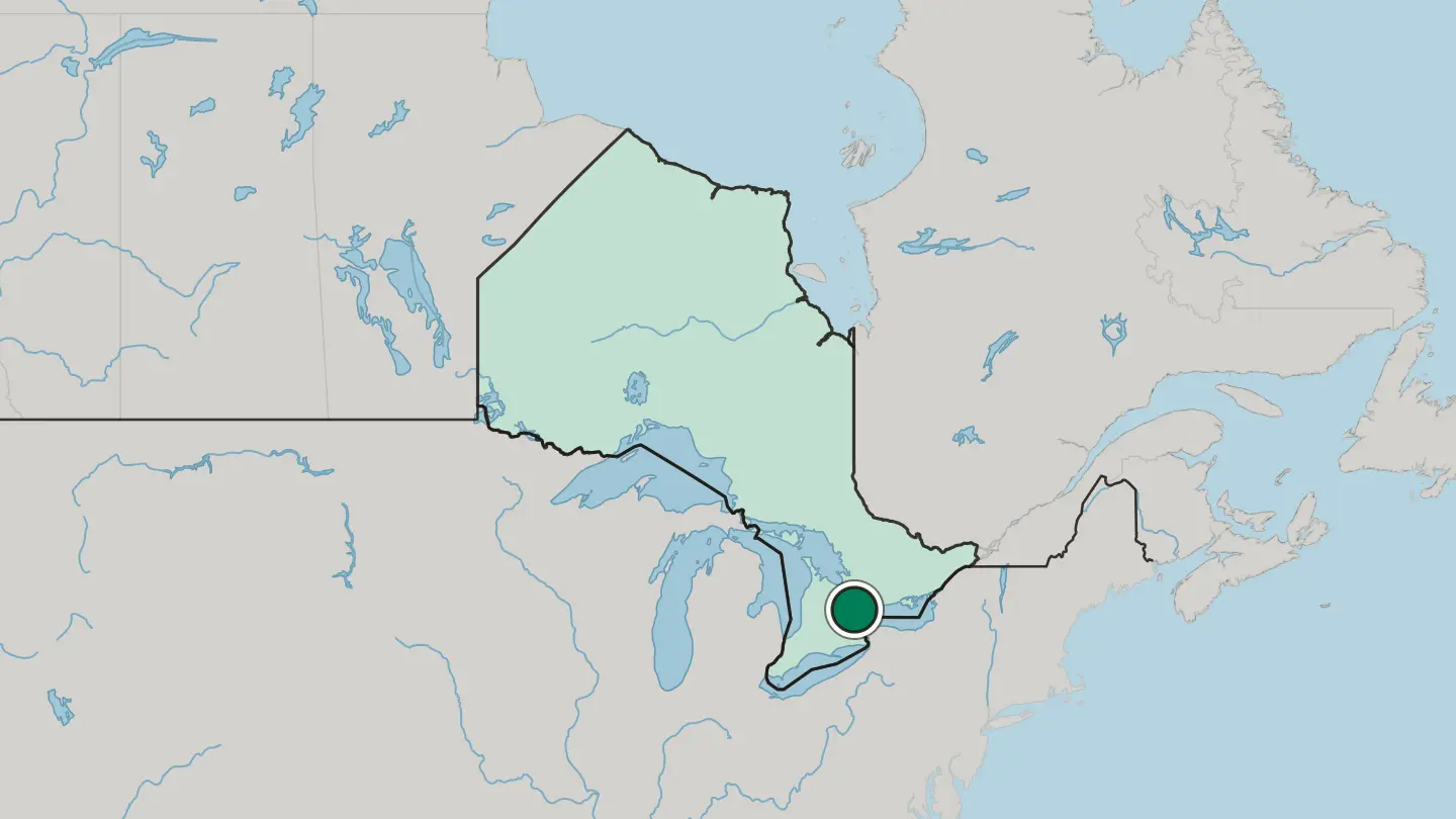 Map of Vaughan in Canada
