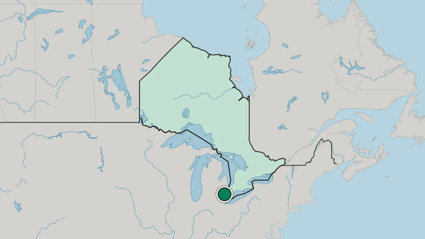 Map of Windsor in Canada