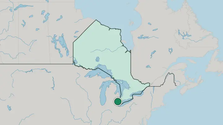 Map of Windsor in Canada