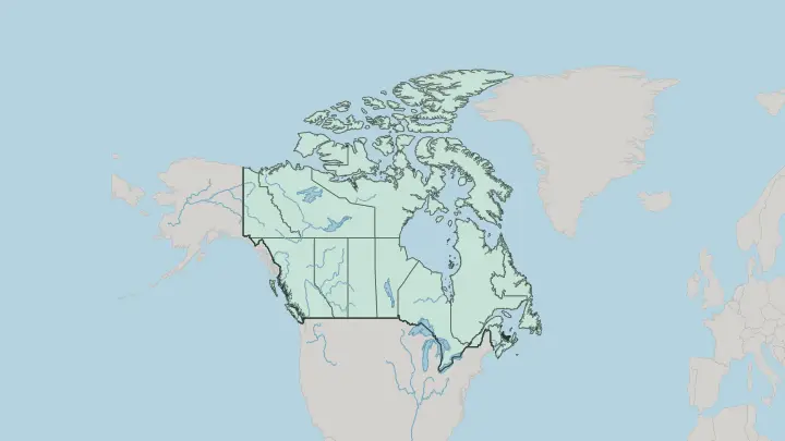 Map of Prince Edward Island in Canada