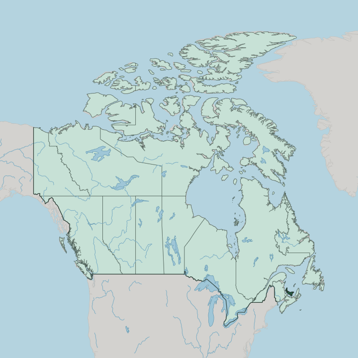 Map showing Prince Edward Island — In Canada