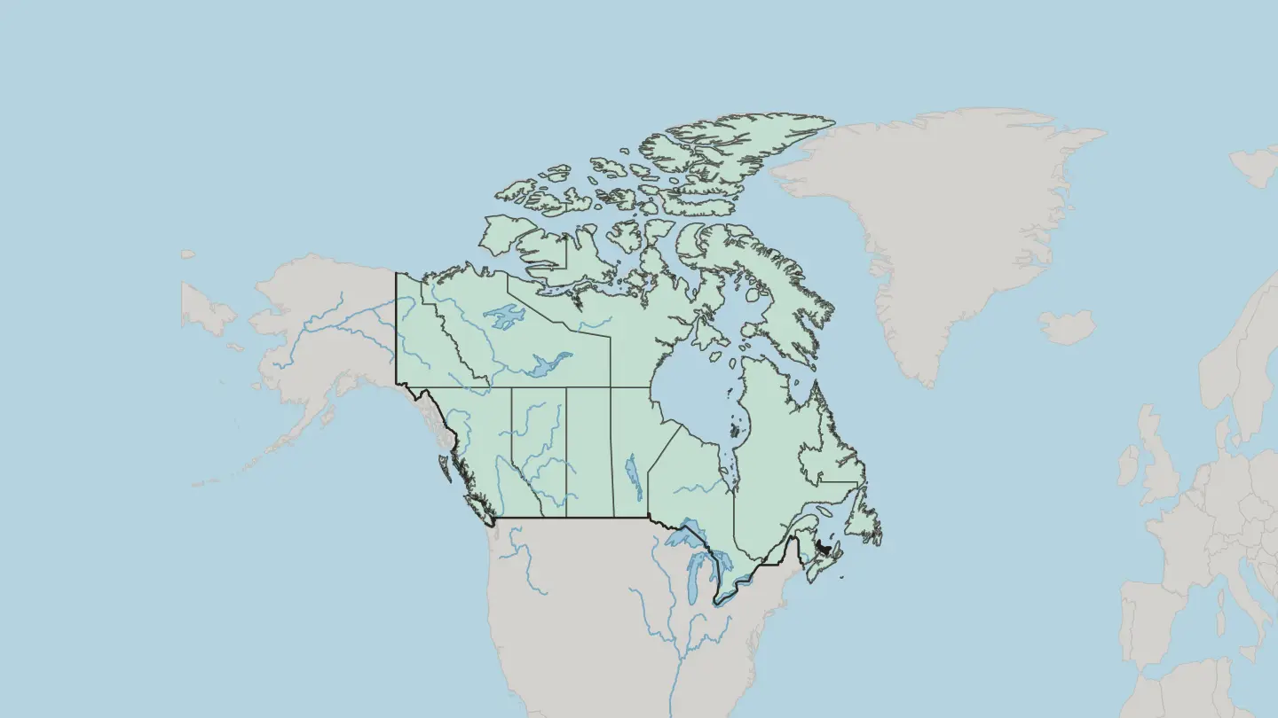 Map of Prince Edward Island in Canada