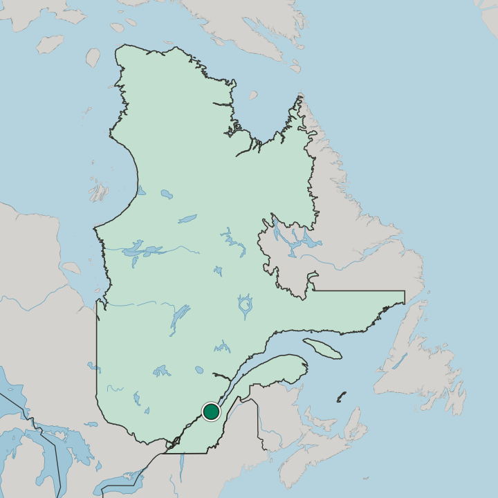 Map showing Lévis — In Québec