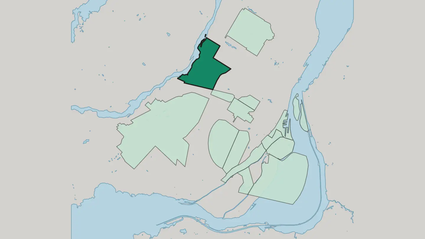 Map of Ahuntsic-Cartierville in Montréal