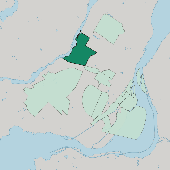 Map showing Ahuntsic-Cartierville — In Montréal