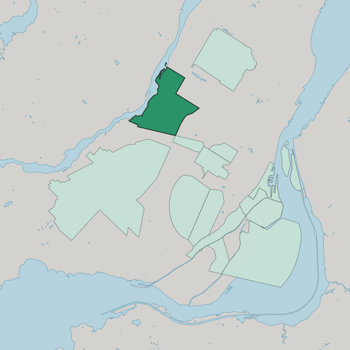 Map showing Ahuntsic-Cartierville — In Montréal