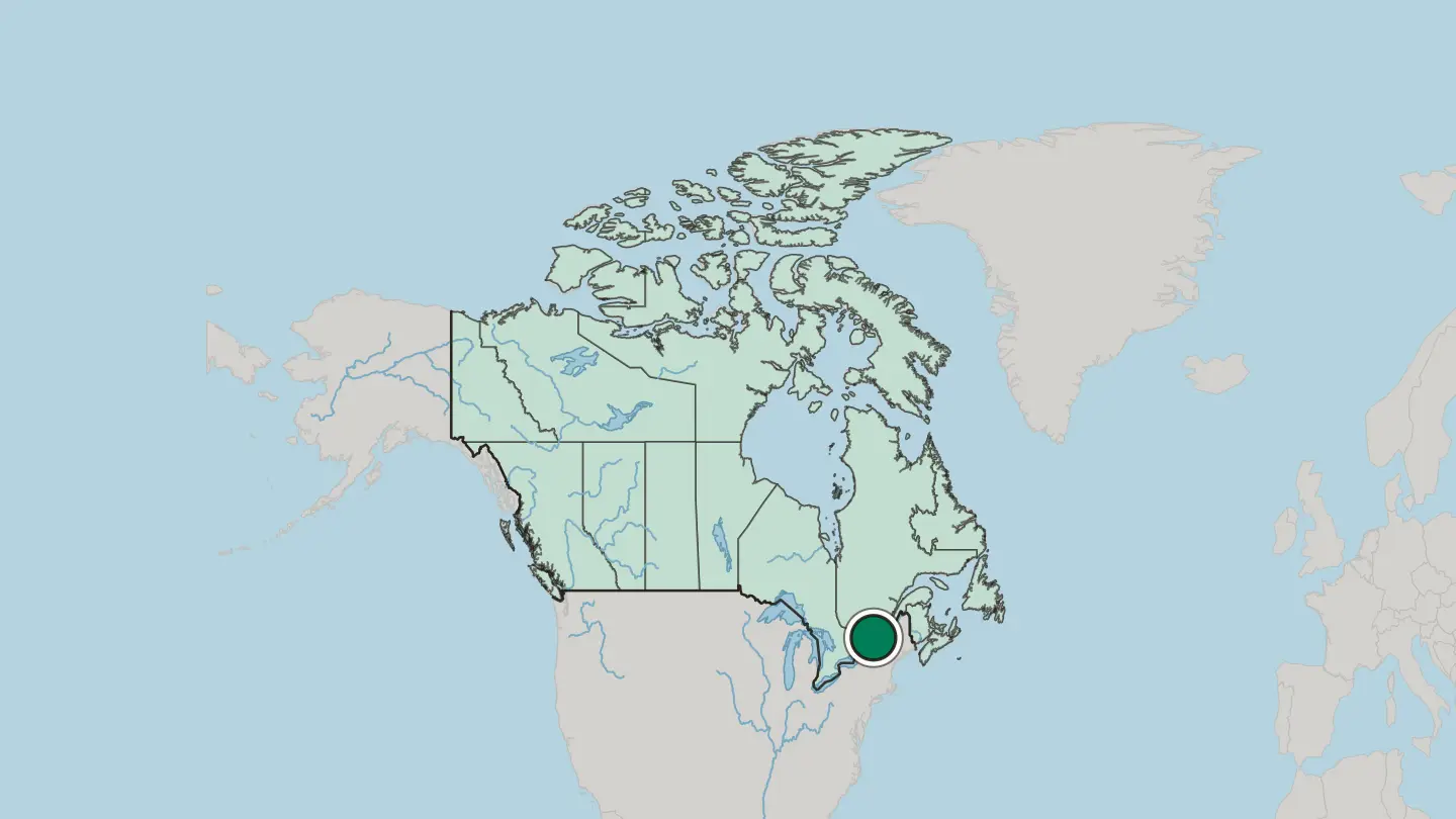 Map of Montréal in Canada